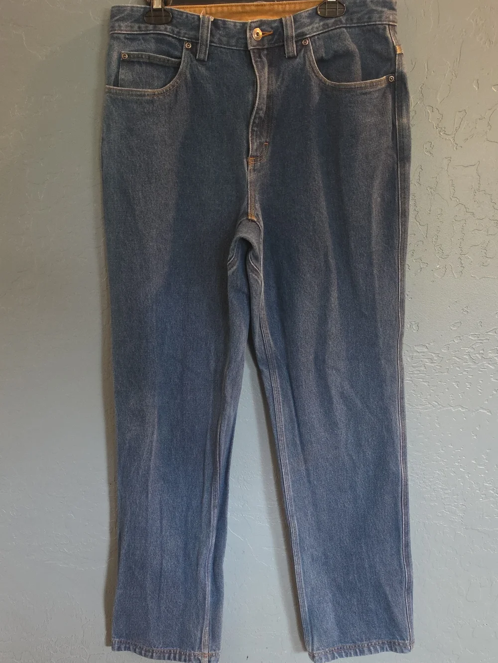 Duluth Trading Co Men's Straight-Leg Jeans in Blue Denim 34 34